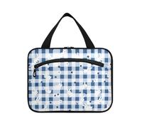 sanluoli Blueittle Fresh Bunnies - Bolsa de viaje colgante con gancho, bolsa unisex de diseño con compartimentos para mujer, cartera de viaje para maquillaje, conejitos frescos blancos y azules