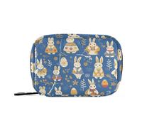 sanluoli Bolsa médica de conejo azul con compartimentos desmontables, organizador de pastillas portátil de viaje