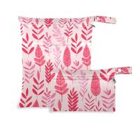 sanluoli Bolsa reutilizable para tela, paquete de 2 artículos esenciales de viaje para bebés con asas para guardería, playa (Leave Folk Art)