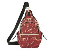 sanluoli Bolso bandolera para mujer, bolso de gimnasio para viajes, deportes, océano, trueno, rojo y dorado