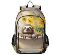 sanluoli Bonita mochila para niños de 8 a 12 años: bolsas de libros de gran capacidad para niños en varios colores - Sweet Sloth Retro Bathtub