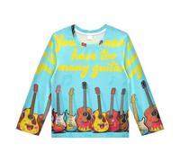 sanluoli Camisetas de protección contra erupciones para niños y adolescentes, UPF 50+, protección solar para playa, surf, senderismo, 3-12 años, Never Have Too Many Guitars Turquesa, 6 años