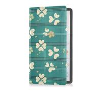 Sanluoli Clover - Funda de cuero para registro de auto y tarjeta de identificación, para comparar automóviles, camiones, documentos, tarjetas, licencia