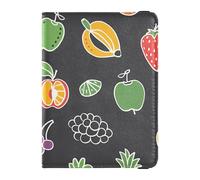 sanluoli Cute Line Art Fruit - Organizador de documentos de piel, color gris oscuro, funda protectora ultrafina