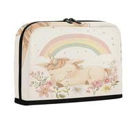 sanluoli Estuche de almacenamiento de lápices de gran capacidad, con ranuras para guardar artículos de papelería, para profesores, escuela secundaria, colores pastel, arcoíris, unicornios de ensueño