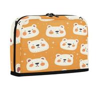 sanluoli Estuche de transporte para lápices, bolsas de maquillaje de gran capacidad, estuche simple para lápices para suministros escolares de grado preparado, color naranja, lindos osos polares