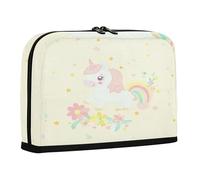 sanluoli Estuche organizador de lápices de gran capacidad con compartimento, bolsa de papelería para adolescentes, universidad, pastel, arcoíris, unicornios de ensueño