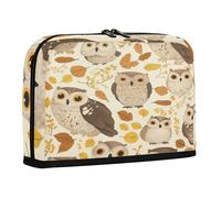 sanluoli Estuche organizador portátil de gran capacidad para adolescentes, niñas, escuela, safari, bosques, búhos, otoño