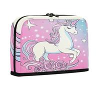 sanluoli Estuche para lápices de gran capacidad con compartimento, bolsa multiusos para estudiantes de secundaria, unicornios de ensueño mágicos