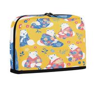 sanluoli Estuche para lápices de gran capacidad, organizador de escritorio de pie para enfermeras, suministros escolares, estilo japonés, osos polares