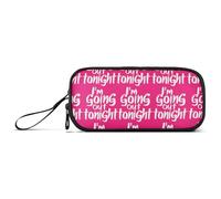 sanluoli Estuche para lápices de nailon con texto en inglés "I'm Going Out Tonight", de gran capacidad, con cremallera, para profesores de primaria