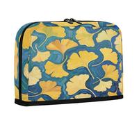 sanluoli Estuches para lápices de gran capacidad, bolsas de maquillaje de gran capacidad para niñas, escuela preparada, gingko con hojas de gingko, pintura artística azul