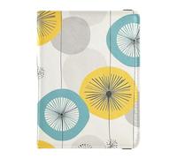 Sanluoli - Funda de piel con diseño geométrico de diente de león, para pasaporte, para documentos de viaje, cartera, pasaporte, ultradelgada