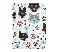 Sanluoli - Funda de piel para pasaporte, color negro, azul, blanco, para gatos, perros, para pasaporte, documentos de viaje, cartera, pasaporte, ligera, para pasaporte,