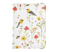 Sanluoli - Funda de piel para pasaporte, diseño de pájaros americanos, diseño de pájaros, color blanco, para pasaporte, bonito libro de pasaporte, ligero