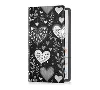 sanluoli Funda de piel sintética para el día de la gente en blanco y negro con diseño romántico para registro de coche y tarjeta de seguro, funda esencial para licencia de conducir, tarjetas y