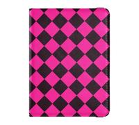 Sanluoli - Funda para pasaporte de piel con diseño de búfalo a cuadros, color negro melocotón, cartera para pasaporte, tarjeta de identificación, tarjeta de vacuna, ligera, para tarjetas