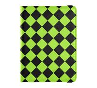 Sanluoli - Funda para pasaporte y vacuna con diseño de búfalo a cuadros, color amarillo, verde y negro