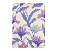 Sanluoli - Funda protectora para pasaporte de piel con diseño retro de iris y pasaporte, para vacunas, ligera, para pasaporte