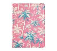 Sanluoli - Funda protectora para pasaporte de piel de palmera, color blanco, color melocotón, funda protectora para vacunas, incluye ranura para tarjetas de vacuna, ultra delgada