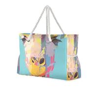 sanluoli Jirafa Pop Art Asthetic - Bolsa de hombro de gran capacidad con bolsillos laterales, ideal para viajes, piscina, natación, playa, vacaciones