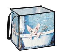 sanluoli Lindos cubos de almacenamiento de tela de Cornish Rex Cats vintage para baño, plegable, caja de almacenamiento decorativa, 13 x 13 x 13 pulgadas