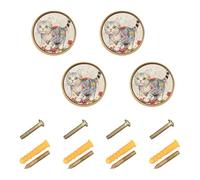 sanluoli - Manijas y pomos de pelo corto para muebles de gato americano personalizables, color dorado, 1.26 pulgadas (32 mm) para cómoda, paquete de 4