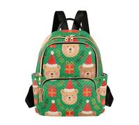 sanluoli Merry Christmas Brown Bear - Mochila antirrobo para mujer, bolsa de hombro para viajes, deportes, gimnasio, Feliz Navidad oso marrón, M