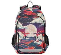 sanluoli Mochila escolar impermeable para niños de 8 a 12 años: mochilas ligeras para niños en varios colores, estilo vintage americano Steam Wave Art