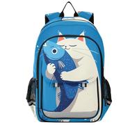 sanluoli Mochila escolar para niñas de 8 a 12 años: modernas mochilas para niños en varios colores - Lindo gato blanco de dibujos animados