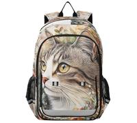 sanluoli Mochila para niños de 16 8 a 12: mochila casual para niños y niñas de 5º grado en varios colores, bonito gato de estilo bohemio