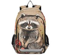 sanluoli Mochila personalizada para niños de 8 a 12 años: mochila de gran capacidad para hombres en varios colores - Sweet Raccoon Terracotta