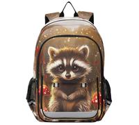 sanluoli Mochila personalizada para niños de 8 a 12: bolsa de libros casual para adolescentes en varios colores - Sweet Raccoon Terracotta