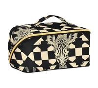 sanluoli Neceser con divisores, diseño de animales, color negro, con cremallera, accesorios de viaje