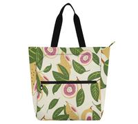 sanluoli Old Slow Style Passionfruit Ivory2 - Lindas bolsas de mano para niños, estudiantes y adultos, bolsa de comestibles gótica resistente reutilizable con bolsillos con cremallera para la escuela