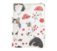 Sanluoli - Organizador de documentos de viaje y tarjeta de vacuna, diseño de gato noruego, personalizado, de piel blanca, para gatos, pasaporte y vacuna, protector para tarjetas de identificación