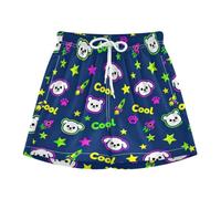 sanluoli Pantalones cortos de natación para niño, elásticos, de doble capa, Cute Dog and Bear Cool Blue, 6 años