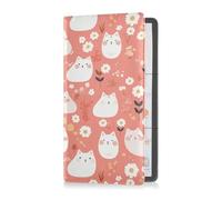sanluoli Peach Cute White Cats Spring - Tarjetero de cuero de primera calidad para registro de automóvil y seguro para tarjetas, documentos esenciales, documentos de licencia de conducir