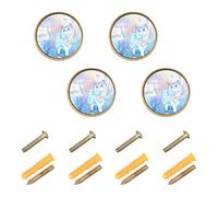 sanluoli Perillas redondas personalizables de Beauty Ragdoll Cat Vintage de 1.26 pulgadas (32 mm) para vestíbulo, paquete de 4