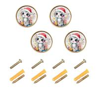 sanluoli Perillas redondas personalizables y elegantes de gato americano de pelo corto para armario, 1.26 pulgadas (32 mm) para sala de estar, paquete de 4