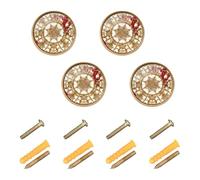 sanluoli - Pomo decorativo personalizable de estilo de Oriente Medio, color rojo y marrón claro, para gabinetes y cajones, 1.26 pulgadas (32 mm) para cómoda, paquete de 4