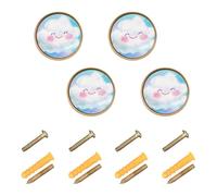 Sanluoli - Pomos personalizables para gabinete, con forma de nube como un lindo animal, tiradores de cajones de 1.26 pulgadas (32 mm) para pasillo (4 unidades)