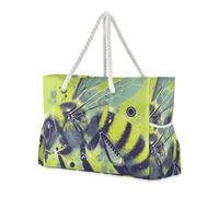 sanluoli Pop Art Bee - Bolsas de lona de gran capacidad para viajes, con bolsillos laterales, bolsas de viaje para viajes, gimnasio, vacaciones