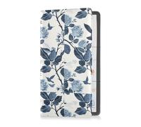 Sanluoli - Seguro náutico de piel con diseño de rosas estilo océano, seguro de registro automático y tarjetero de identificación, cartera de documentos para tarjetas, documento esencial, licencia de