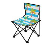 sanluoli Sillas de campamento de viaje, color azul y blanco, con palmera de coco, sillas de playa portátiles para viajar con bolsa de transporte