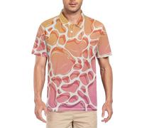 sanluoli Soft?- Polo de olas de verano para hombre, con cuello, para golf, trabajo, atletismo, secado rápido, manga corta, transpirable, Ondas de verano rosas suaves, XXL