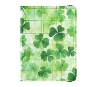 Sanluoli St Green Clover Leaves - Soporte para pasaporte (piel, diseño de hojas de trébol)