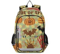sanluoli State Bags Mochila para niños de 8 a 12: bolsa de libros ajustable para bolsas de libros para adolescentes y niños en varios colores - Vintage Brown Cartoon Halloween