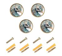 sanluoli - Tiradores y pomos decorativos bohemios para muebles de corcho real, 1.26 pulgadas (32 mm) para cómoda, paquete de 4