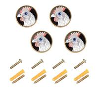 sanluoli Tiradores y pomos personalizables para muebles de pollo Sweet Pet de 1.26 pulgadas (32 mm) para vestíbulo, paquete de 4